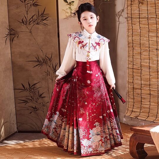 Children's horse-faced skirt, ancient style suit, Tang suit, 2025 new style, little girl, Chinese style Hanfu, middle and older children's spring and autumn style