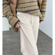 Autumn and winter style plush thickened herringbone wool wide-leg pants