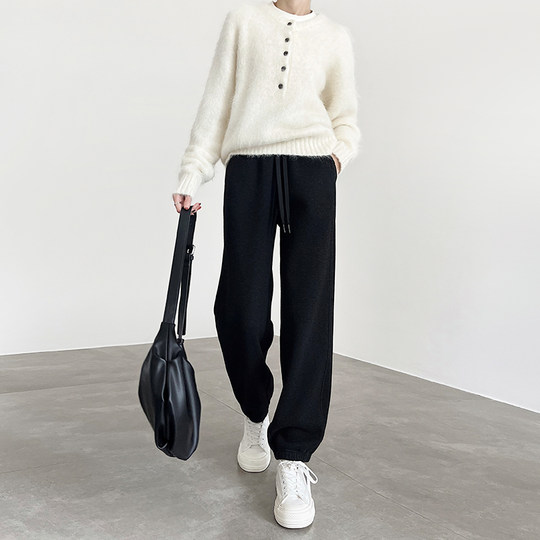 2024 new winter acetate wool plus velvet leggings