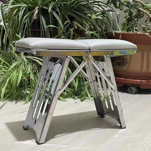 不锈钢折叠凳子户外旅行加厚板凳便携式手提收纳马扎成人凳子排队 - 图2