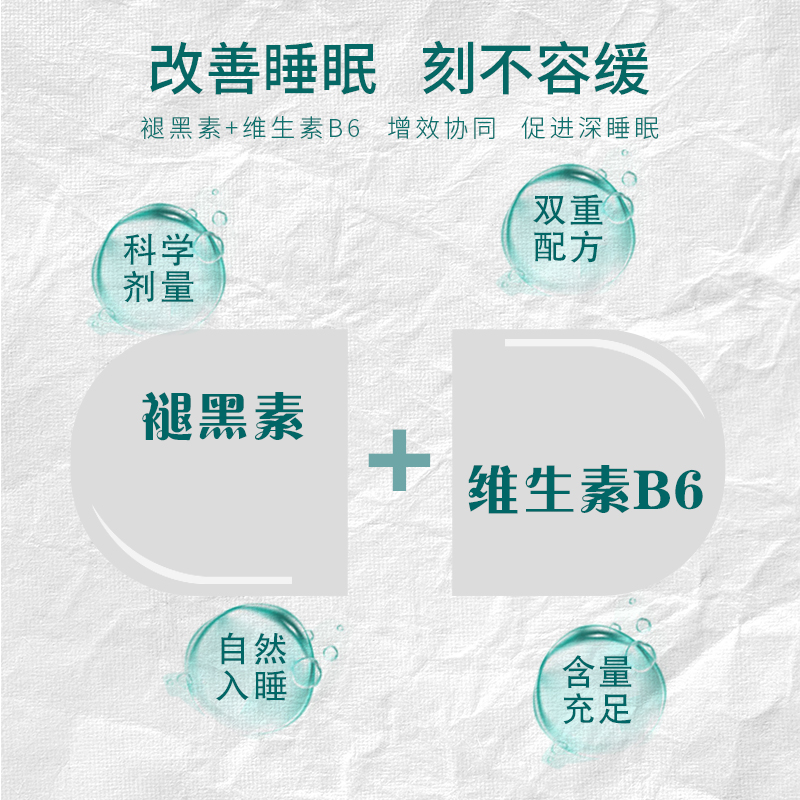 左匹克隆褪黑色素晚安胶囊改善睡助眠缺失深度入睡安定心神眠困难 - 图0