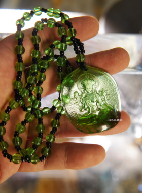 【女性全能护佑·108珠绿度母·微精浮雕机制琉璃挂件】