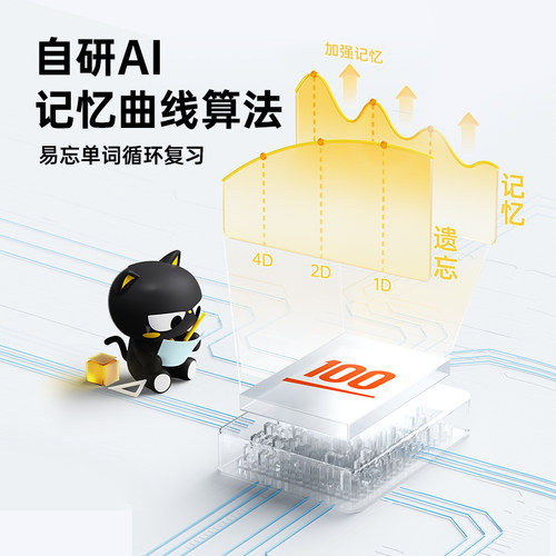 喵喵机单词机E2p/Q1便携式电子单词卡英语高效背单词记忆学生专用真人发音背单词神器单词通 - 图0