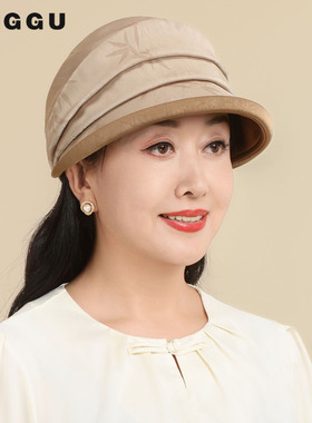 妈妈帽子女春秋新款百搭遮阳盆帽