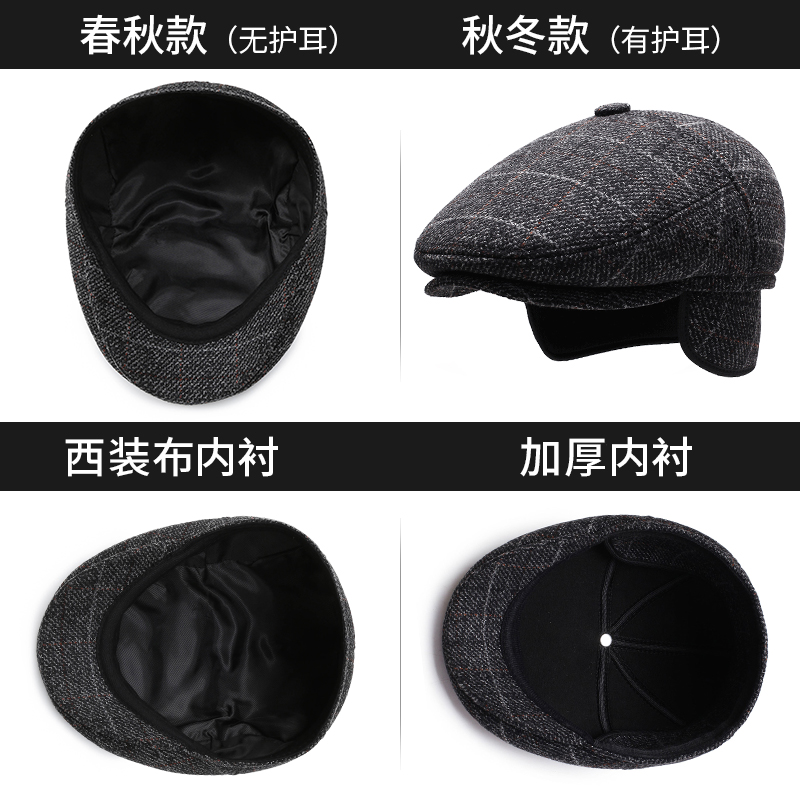 冰古旗舰店老人帽子男冬天中老年人男士秋冬季爸爸爷爷帽春秋老头保暖鸭舌帽3