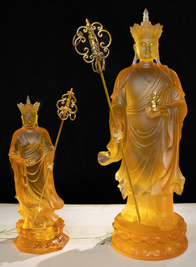 地藏王菩萨佛像带帽冠浮雕立体