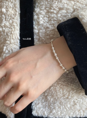 Yelu原创施家珍珠s925银手链女款轻奢简约小众高级感百搭串珠手饰