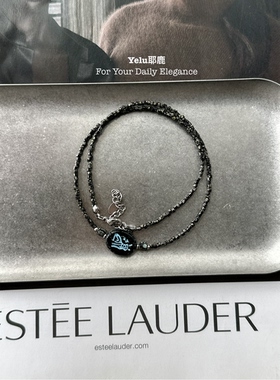 Yelu原创进口捷克珠串珠项链小众设计复古蓝色猫咪百搭锁骨链颈链