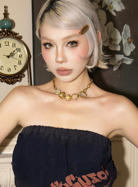 CIYAVENI巴洛克珍珠玫瑰锁骨链