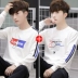 Áo len cổ tròn nam 2019 đầu thu mới áo thun dài tay nam mùa thu quần áo trẻ trung Hàn Quốc - Áo phông ngắn áo thun trơn nam Áo phông ngắn