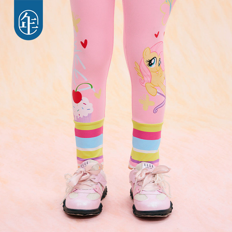 小马宝莉联名年衣童装撞色打底裤春季新款女童卡通修身鲨鱼裤长裤,淘宝优惠券,粉丝福利购,淘宝优惠卷