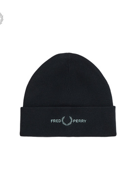 FRED PERRY男款翻边针织帽2026秋季新款简约英伦风套头帽毛线帽