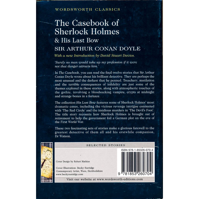 The Casebook of Sherlock Holmes & His Last Bow 福尔摩斯案卷 英语小说读物 环保纸口袋书【Wordsworth Classics系列】中图原版 - 图1