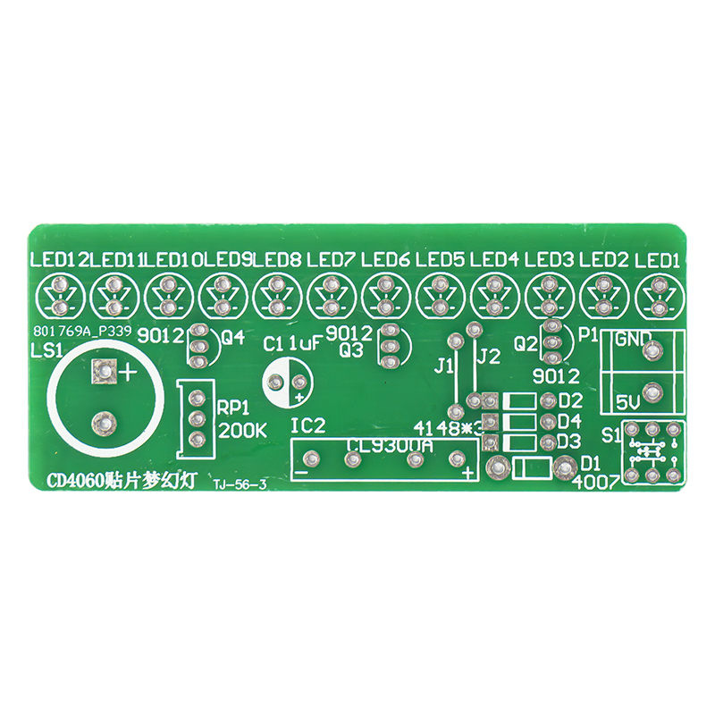 CD4060贴片音乐梦幻彩灯焊接套件电子实训电路板制作散件TJ-56-3 - 图2