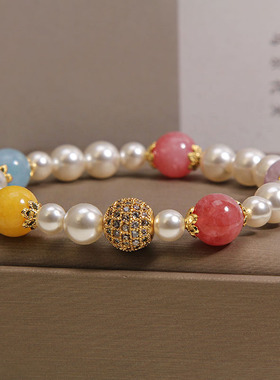 天然多宝水晶珍珠手链女轻奢小众精致时尚2025新中式玄学手串手环