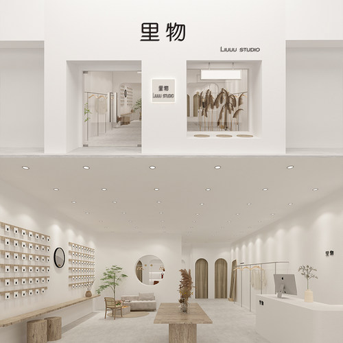 实体门头店铺面奶茶服装餐饮女童装美甲美容鞋店3D装修设计效果图 - 图0