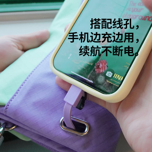 msquare手机包女可斜挎轻便多功能旅行充电宝数据线收纳包手拿包 - 图3