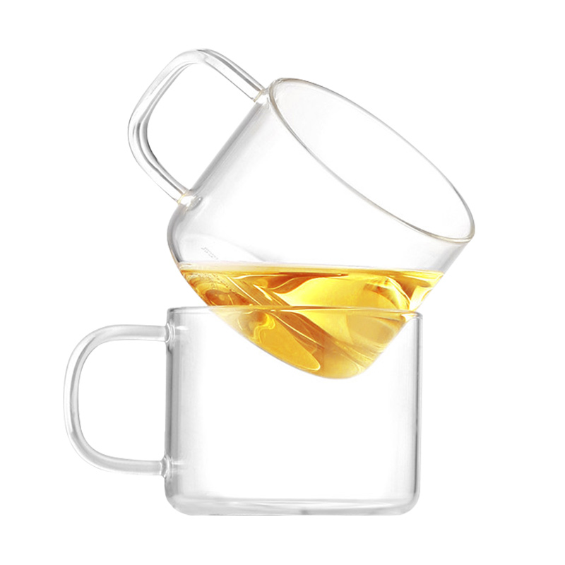 玻璃小茶杯带把杯子功夫家用小容量玻璃杯150ml透明品茗杯喝茶杯 - 图3