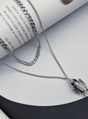 新款男童项链儿童个性街舞走秀嘻哈装饰挂饰锁骨链女童卫衣链配饰