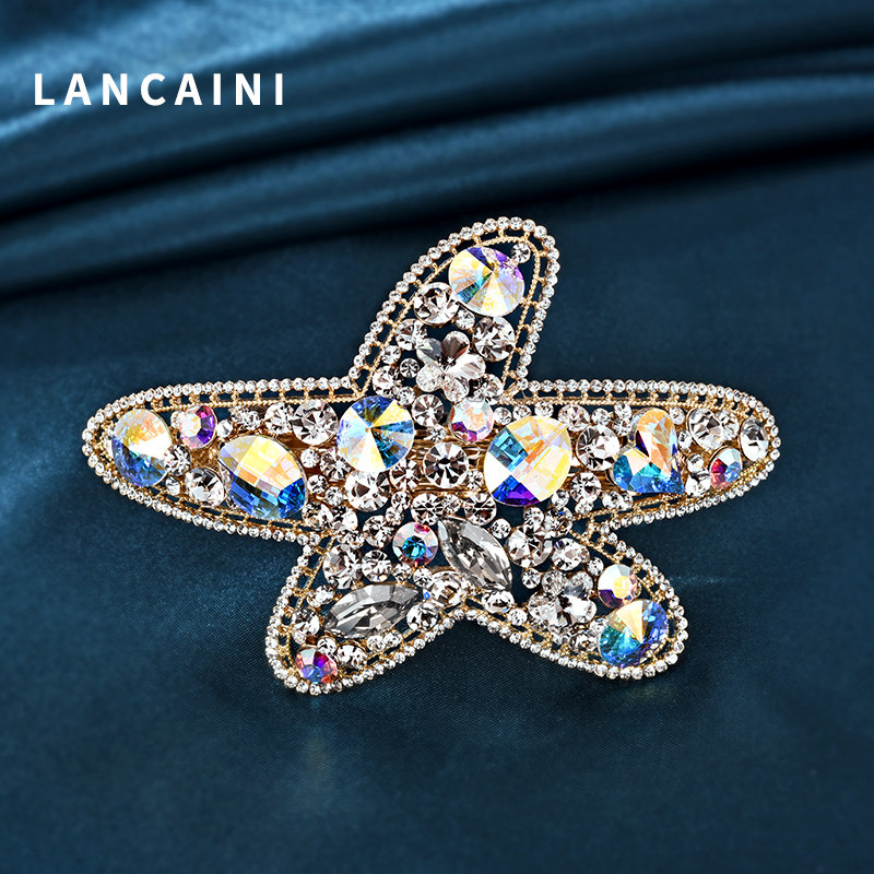 施华水晶高端定制款大号发夹发顶夹 兰彩妮饰品发饰