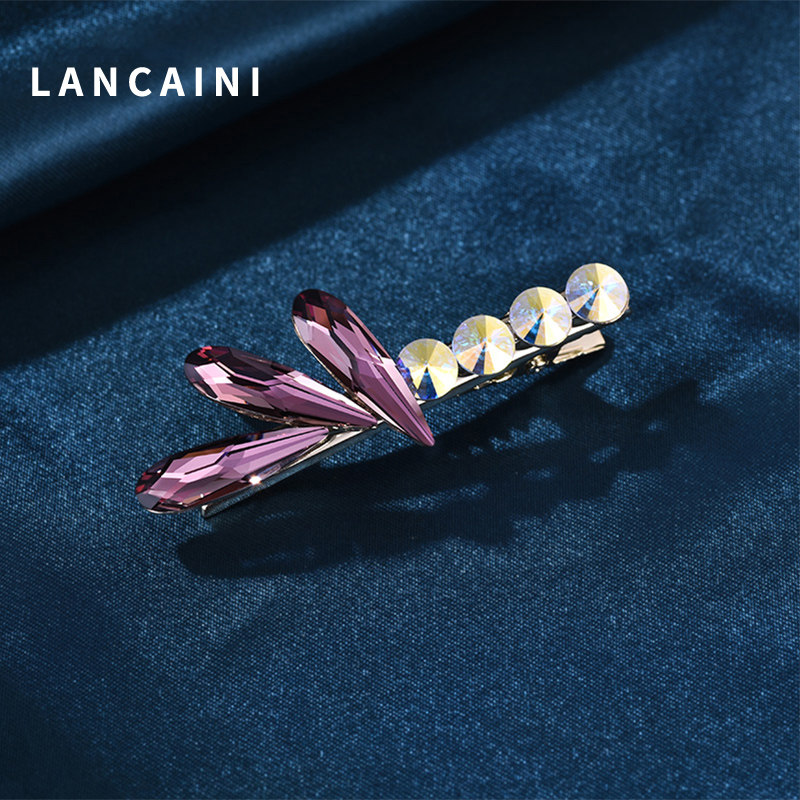 施华水晶一字少女韩国侧边刘海夹 兰彩妮饰品发饰