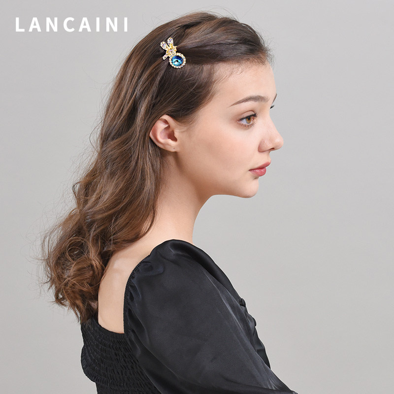 施华水晶盘发小巧精致侧边夹抓夹 兰彩妮饰品发饰