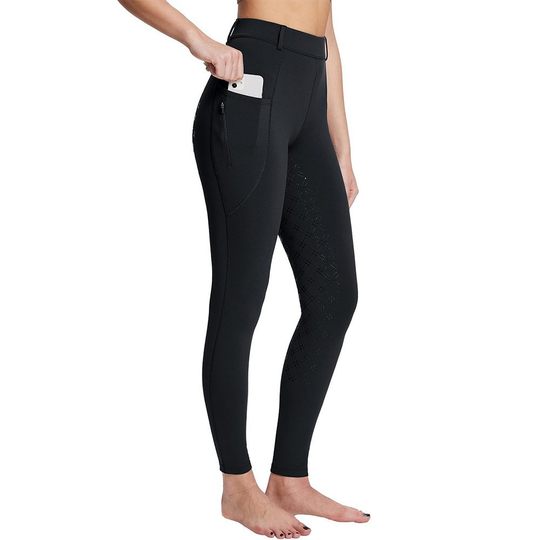 马术裤女全座硅胶防滑耐磨高腰紧身骑马裤带口袋马术服骑士裤