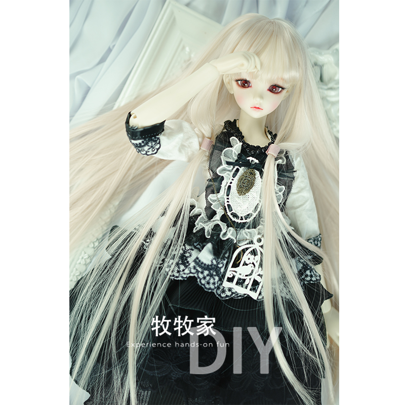 玲笼鸟bjd VOLKS SD DD MDD 1/2 1/3 1/4分娃娃金色直发手改假发 - 图1