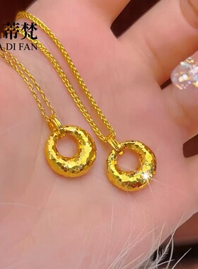 铜合金碎冰冰胖福坨坨吊坠项链爆闪精致轻奢锁骨链