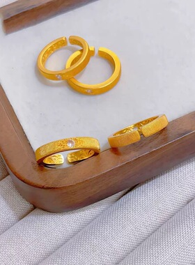 拉丝纹点钻布布风戒指女小众设计轻奢高级感食指戒