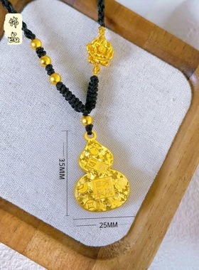 碎冰冰四方来财吉言葫芦吊坠项链如意福禄锁骨链