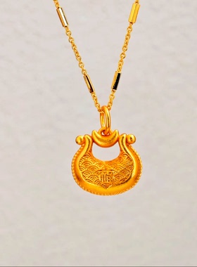 镂空竹节磨砂项链女款新款 锁骨链