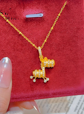 斑马条纹吊坠项链猫简约个性设计感百搭日常送女友