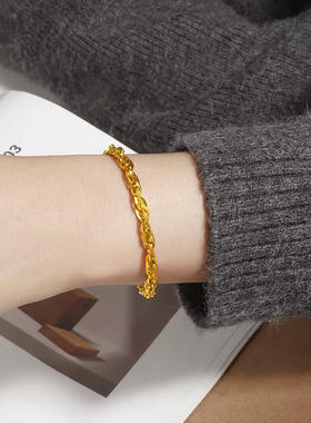 钛钢女手链小众设计INS风不锈钢提包链手链配饰百搭配件