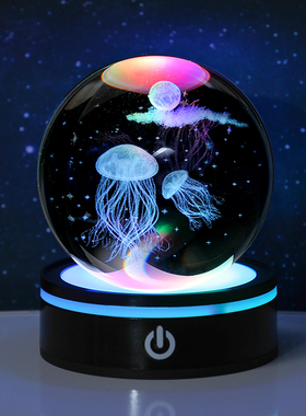 水晶球小夜灯摆件星系装饰品