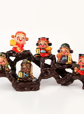 财神爷摆件办公室玄关开业装饰品