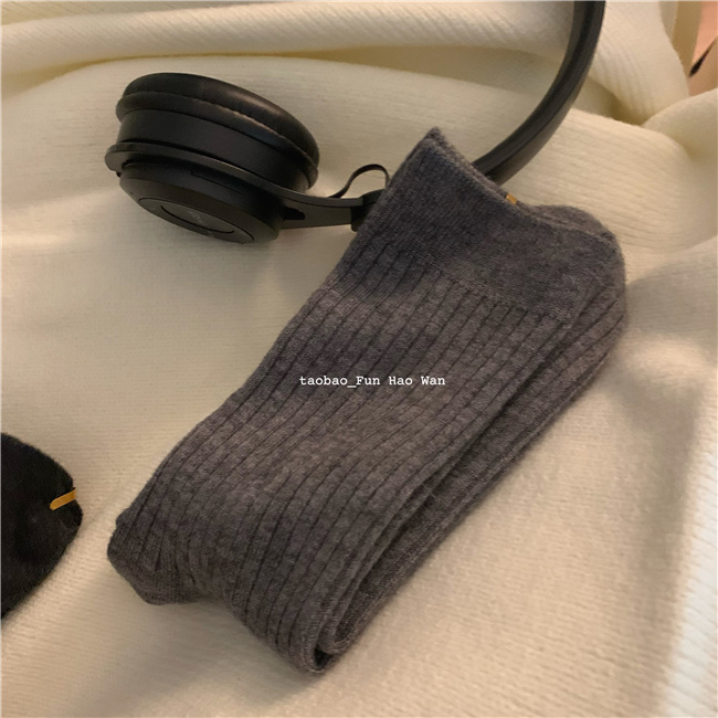 男士保暖系列~耐脏黑灰色系羊毛袜 基础纯色冬日加厚 不显臃肿 - 图2