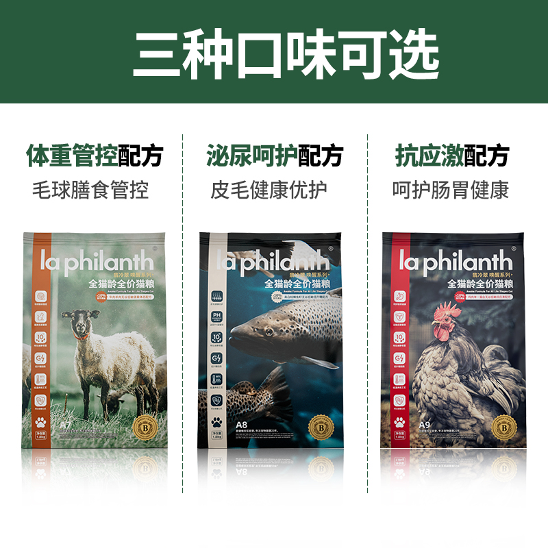 翡冷翠冻干A7/A8/A9猫粮1.8-6KG添生骨肉高蛋白营养增肥发腮猫粮 - 图2