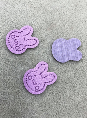 卡通小兔子皮标服装辅料鞋帽箱包配件装饰diy手工蝴蝶结发夹配件