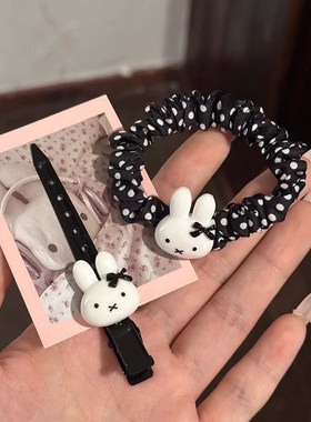 可爱蝴蝶结小兔子发圈甜美少女