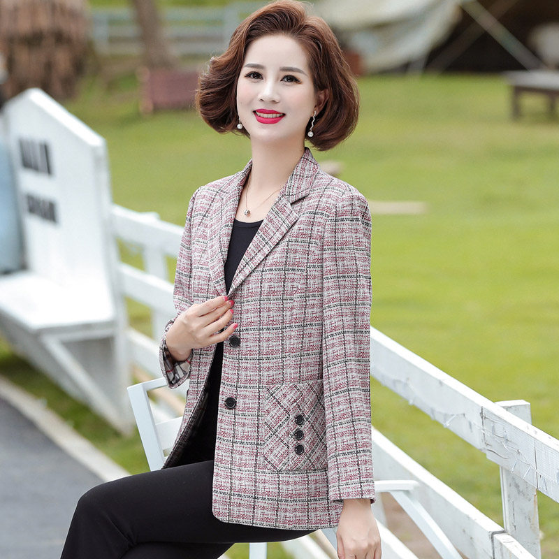 中年秋装小西装新款气质40岁短外套 雪中花女装中老年女装