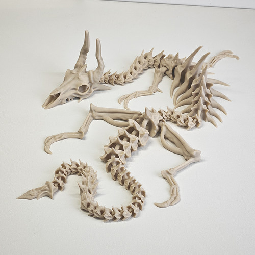 3D打印可动骷髅龙骨龙铰链式玩具桌面装饰创意礼物鱼缸造景摆件 - 图0