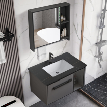 Modern minimalist glass cabinet space aluminium integrated ceramic handwashing pool bath cabinet toilet washbasin combined wash