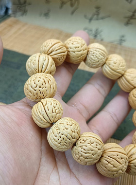 天然脑纹桃核手串凤尾脐桃木核桃竖纹桃核单圈原籽矮桩文玩桃胡