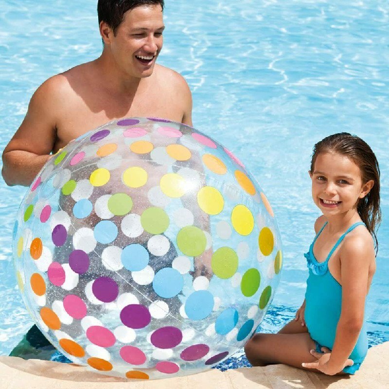 男女儿童超大号沙滩球宝宝海洋球小孩玩的球成人透明充气戏水球-图0