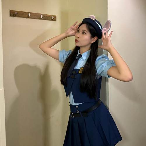 甜妹！朱迪cos服装「兔子警官」JK百褶裙成人女款衣服穿搭万圣节 - 图1