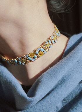 耳边铛珐琅彩色流沙花园手链项链