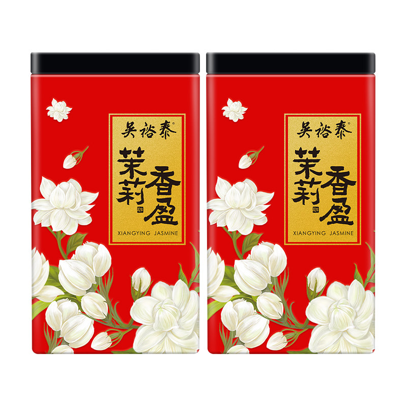 吴裕泰中华老字号茶叶茉莉花茶香盈浓香罐装老北京花茶180g*2冷泡,淘宝优惠券,粉丝福利购,淘宝优惠卷