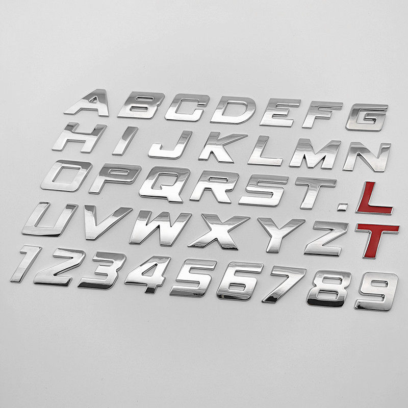 汽车DIY英文斜体字母数字贴金属排量标个性车身装饰改装尾标车贴,淘宝优惠券,粉丝福利购,淘宝优惠卷