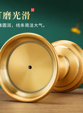 纯摆件黄铜合金精铸家用底座黄铜蜡台酥油灯财神蜡台可插竹签蜡烛